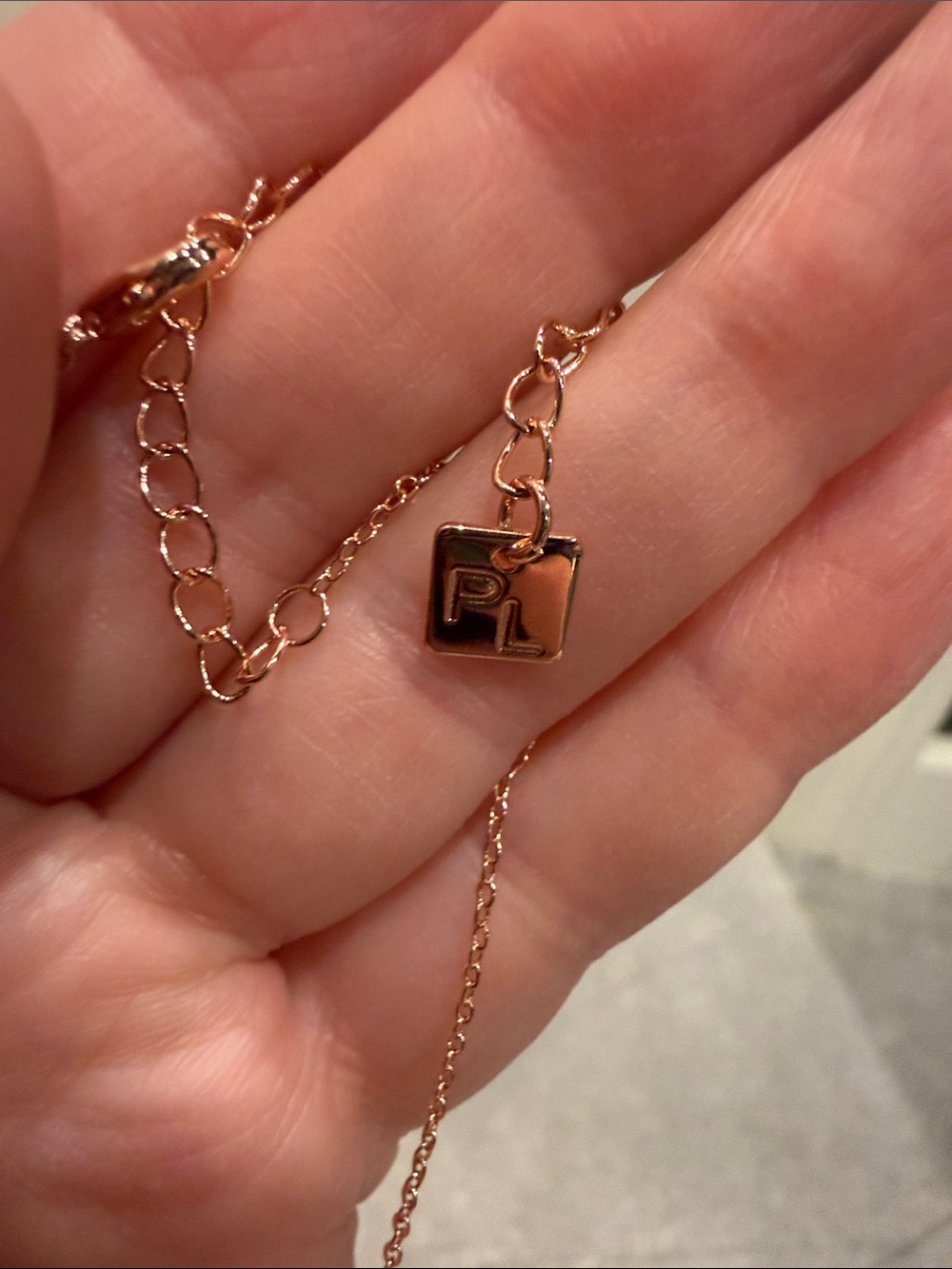 Park Lane Rose Gold Necklace with Aurore Boreale Crystal Accent - Picture 4 of 4